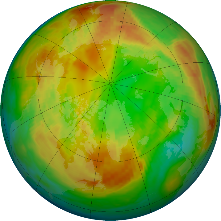 Arctic ozone map for 23 February 1992